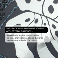 Cristal Film Strass Incrusté Peinture 3D abstraite cygne blanc animal encadré art mural luxe décoration maison