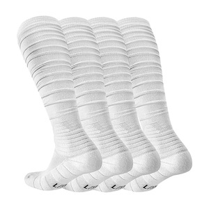 Chaussettes montantes professionnelles personnalisées extra-longues pour adultes, en coton épais et respirant, avec coussinets en tissu éponge, pour le football et le rugby - Product Image 3