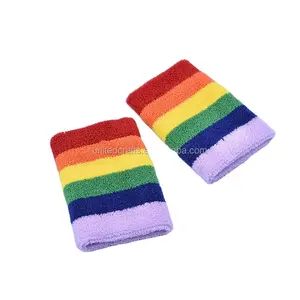 custom cotton sport headband athletic rainbow sweatband