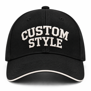Casquettes Snapback noires ajustables de haute qualité, visière incurvée, chapeau en coton, logo brodé 3D personnalisé, casquette de baseball - Product Image 2