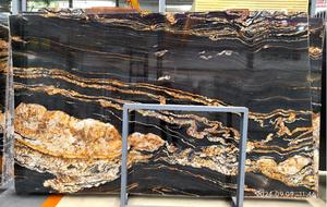 Đánh bóng Magma đen vàng <span class=keywords><strong>Granite</strong></span> nhà bếp Countertop với trang trí Đen <span class=keywords><strong>Granite</strong></span> phiến đá cẩm thạch cho nhà bếp - Product Image 3