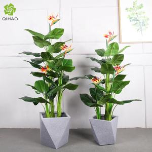 QiHao-Planta de Lirio de Cala, maceta de plástico, planta de flores de paraiso para interiores, bonsái Artificial decorativo para el hogar, en venta - Product Image 2