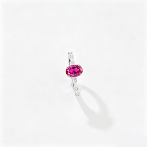 แหวนเงินแท้ S925 ประดับทับทิม - Product Image 1