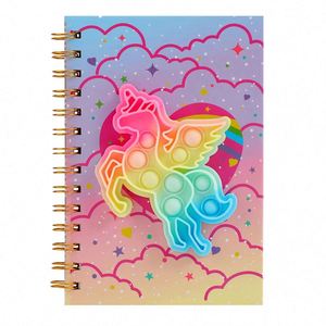 Bloc de Notas Espiralado Portátil con Diseño de Unicornio, Cubierta de Cuero, Anti Estrés, para Dibujar, Material Escolar para Niños - Product Image 5