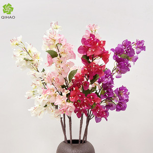 Fleurs artificielles de bougainvillier, branche unique, haute simulation, fleur en soie plastique pour la décoration de la maison et des mariages - Product Image 2