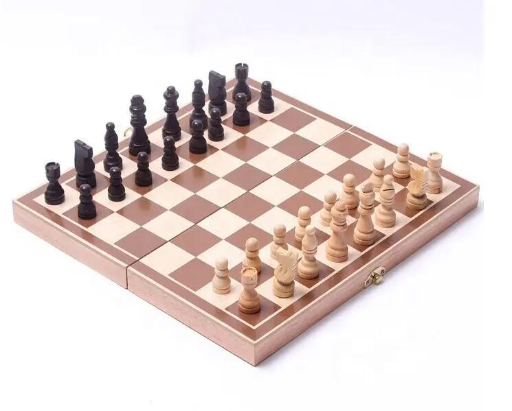 高級ビッグチャイニーズ木製ペグ折りたたみチェスセットボックスボードゲームチェスボードウッドピースフィギュア