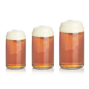 Can Shaped Glass Wholesale Clear Beer Can Shaped Glass Sublimation Bamboo Lids For 16 Oz Beer Can Glass Beer Glasses