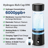 Bouteille Générateur d'Eau Hydrogénée Ultra H2 Originale à Double Chambre, 6/12 Minutes, Durable pour Différents Types de Boissons, Vente en Gros