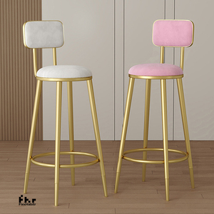 Tabouret de bar haut moderne chaise en cuir bon marché pour café maison hôpital ou appartement application polyvalente - Product Image 6