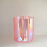 HF son guérison Aurora perle rose cristal clair bols chantants Yoga méditation Quartz cristal son bol cadeau cristal bol