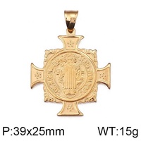 Pendentif religieux Saint Benoît MECYLIFE, pendentif Sentia Mvniamvr, pendentif religieux catholique en acier inoxydable