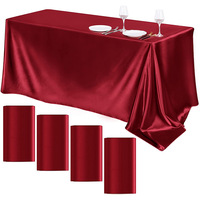 Nappe en satin rectangulaire, couvre-table en soie brillante, nappe en tissu lisse, décoration de table pour mariage et fête