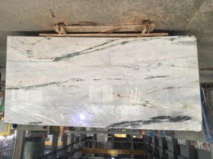 Clivia Trắng Tấm Đá Cẩm Thạch Với Màu Xanh Lá Cây Veining - Product Image 3