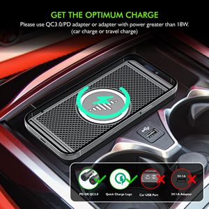 Chargeur sans fil 2 en 1 15 W, tapis de charge rapide, chargeurs de téléphone portable pour la maison et la voiture, <span class=keywords><strong>adaptateur</strong></span> de chargeur, support pour écouteurs, pratique - Product Image 5