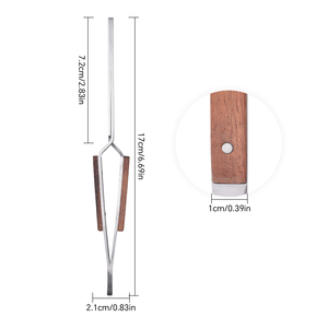 ที่หนีบเล็บสแตนเลสพร้อมด้ามไม้ สำหรับต่อเล็บอะคริลิค ยูวีเจล และทำเล็บ - Product Image 3