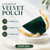 Pochette en velours de luxe avec cordon de serrage et ruban en satin, logo brodé personnalisé, petit emballage cadeau pour bijoux, sac de rangement en velours