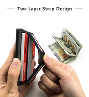 Dompet Kartu Magnetik Tipis Desain Baru, Tempat Kartu Nama Modis, Dompet Pop-up Berlapis Serat Karbon, Kantong Koin Lipat PU