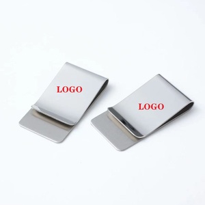 Vertikale, schlichte, verbreiterte Metall-Geldbörse aus Edelstahl, Lesezeichen, Münz-, Papiergeld- und Rechnungshalter, mit Logodruckmöglichkeit - Product Image 6