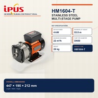 Pompe centrifuge compacte horizontale multi-étages en acier inoxydable avec installation facile pour l'alimentation en eau résidentielle