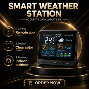 Stazione <span class=keywords><strong>Meteo</strong></span> Digitale WiFi Tuya Smart con Termometro Igrometro Interno/Esterno e Sensore Wireless per Monitoraggio e Controllo Remoto tramite App - Product Image 6