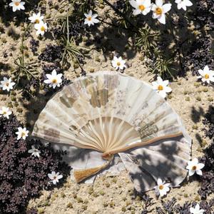 Ventilateur portable pliable personnalisable en polyester avec logo personnalisé, thème romantique, fournitures promotionnelles pour fêtes - Product Image 3