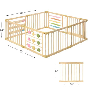 Corralito para bebé de fácil montaje, corralito de madera para bebé con función completa, cama para niños pequeños, cama Montessori, corralito para bebé. - Product Image 5
