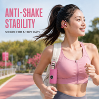 Écouteurs intra-auriculaires X22 OWS à conduction osseuse 6.0 ENC avec affichage numérique, anti-choc, ajustement auriculaire asiatique, étui LED rose