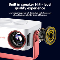 M60 [Nouvelle Vente Flash] Projecteur CRT Portable 1080P HD Léger pour Home Cinéma avec Projection d'Écran Mobile 3D Intégrée et WIFI