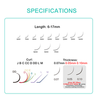 Extensiones de Pestañas SP EYELASH, Forma de W Estrecha, Volumen, Pestañas Postizas Individuales, 3D 4D 5D W YY U Clover, Extensiones de Pestañas de Cachemira