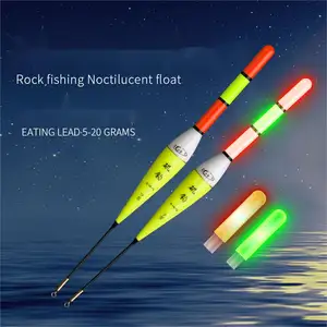 NOVA Noite Pesca Flutuador LED Inteligente Peixe Mordida Cor Mudança Alarme Flutuadores Porta Exterior Pesca Flutuadores