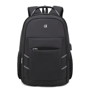 black nylon laptop backpacks custom logo backpack waterproof computer bag B-1801