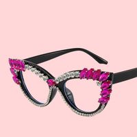 Lunettes de soleil tendance pour femmes, anti-lumière bleue, verres PC, serties de diamants, pour la photographie de rue