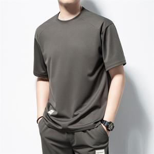 Camisetas para hombre y mujer, holgadas, informales, de cuello redondo, manga corta, al por mayor, personalizadas, de color sólido, a la moda en Europa y América. - Product Image 3