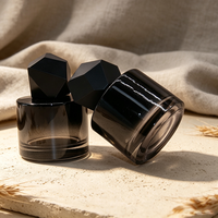 Flacon vaporisateur de parfum en verre noir dégradé de luxe de 50 ml pour l'emballage de parfums et de soins personnels
