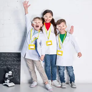Wholesale Natural Uniforms Children's Lab Coat Doctor Science School Experiment Cosplay White Kids Lab Coat
