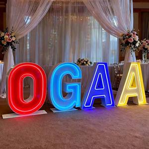 لافتة نيون قائمة بذاتها مباشرة من المصنع، حروف نيون مخصصة مع حامل، ديكور للزفاف، إضاءة للحفلات، أرقام قابلة للطي - Product Image 5