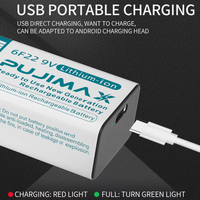 PUJIMAX Ménage Longue Durée Li-ion Rechargeable USB Batteries Lithium Rechargeable Batterie Type C avec Charge Rapide Type-C Câble