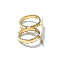 UWIN Bague initiale personnalisée en acier inoxydable avec plaque signalétique Bague à deux doigts Bague pour homme personnalisée Bijoux de mariage Cadeau