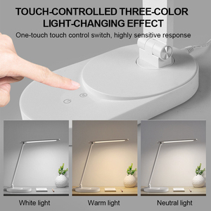 Lámpara de Escritorio LED de Aleación de Aluminio Ajustable, Control Táctil, Cuidado de la Vista, 3000K, Blanco Cálido, Diseño Minimalista, Logotipo Personalizado, Lámpara de Mesa - Product Image 4