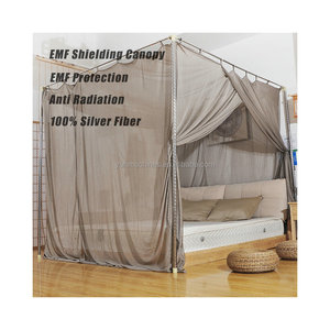 Cube de sommeil sain-<span class=keywords><strong>Moustiquaire</strong></span> anti-radiations carrée en fibre d'argent, enferme votre lit pour une sécurité totale des CEM. - Product Image 4