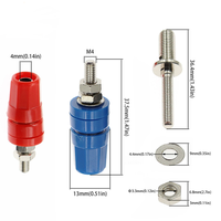 Borne de connexion en cuivre pur GIET M4x36 pour courant élevé 20A, borne de mise à la terre pour prise banane 4mm, base de prise banane