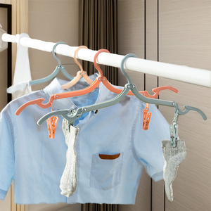 Wholesale Portable Foldable Plastic <b>Hangers</b> with Clips for Travel & Organizing Socks - Product Image 4