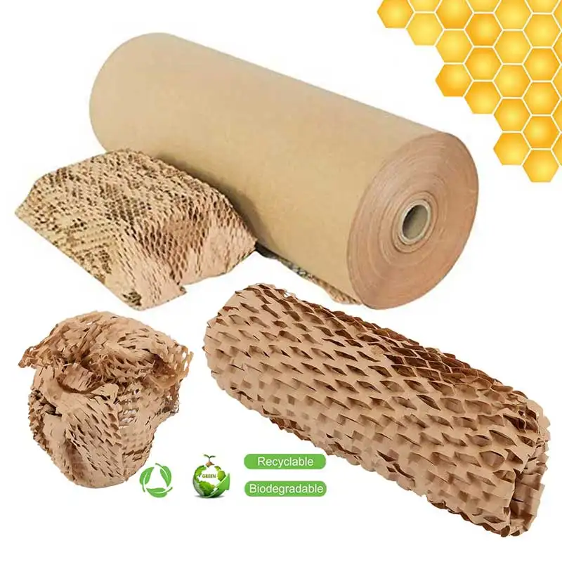 Anti-collision Kraft Honeycomb Paper Cushioning for Flowers Craft Packing and Moving Breakables Wrap Wedding Birthday