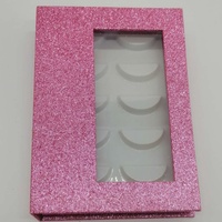 Boîte d'emballage pour faux cils en papier brillant avec strass et paillettes, personnalisable avec votre propre logo, vente en gros