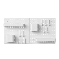 Organiseur mural à panneaux perforés en plastique 22*11 pouces, système de rangement modulaire pour la maison, le bureau et la salle d'artisanat