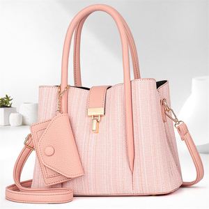 Luxury PU Handbag Purse Set 2 Pcs Durable Leather Tote Lady's Sling Crossbody Bags - Product Image 5
