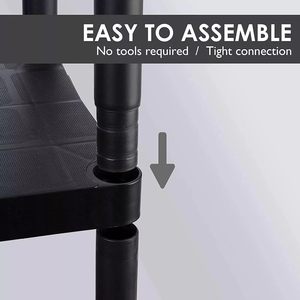 <span class=keywords><strong>Étagère</strong></span> de rangement <span class=keywords><strong>en</strong></span> <span class=keywords><strong>plastique</strong></span> compacte noire solide <span class=keywords><strong>Étagère</strong></span>s de bureau de garage à 5 niveaux Excellent pour l'entrepôt de stockage à domicile - Product Image 4