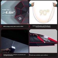 Parapluie de pêche résistant au vent avec protection UV