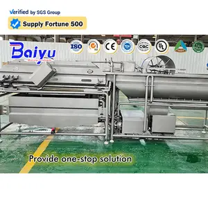 Baiyu Salad Vegetable Fruit Cleaning Cutting Line Bean Sprout Washing Machine With Ozone System