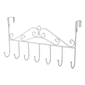 High quality Over The Door 7 in 1 Coat Hangers Hook Organizer Rack Metal Door Hanger for Cloth